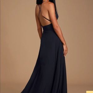 Lulus Dreamy Romance Black Backless Maxi Dress